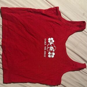 Red Tank Top with Floral Print